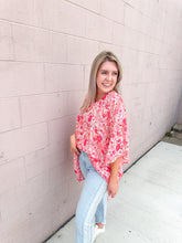 Load image into Gallery viewer, Pink Blossoms Oversized Top
