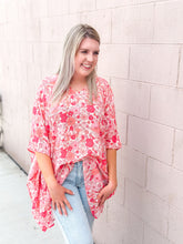 Load image into Gallery viewer, Pink Blossoms Oversized Top