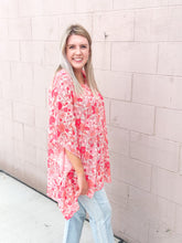Load image into Gallery viewer, Pink Blossoms Oversized Top