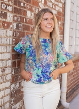 Load image into Gallery viewer, Coastal Bloom Flutter Top