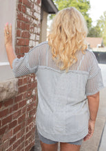 Load image into Gallery viewer, Coastal Breeze Crochet Sleeve Top
