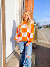 Load image into Gallery viewer, Go Team! Checkered Sweater
