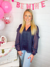 Load image into Gallery viewer, Going on Date Night Polka Dot Blouse
