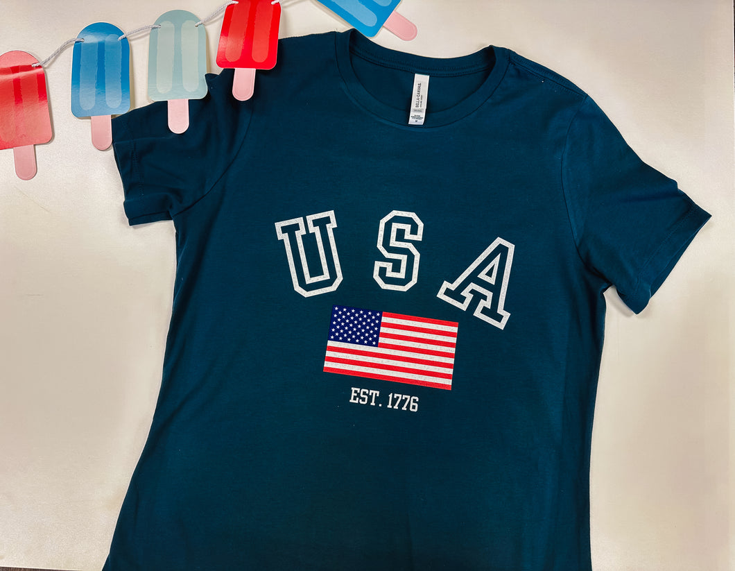 USA American Flag Graphic Tee