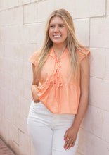 Load image into Gallery viewer, Peachy Keen Tie Top
