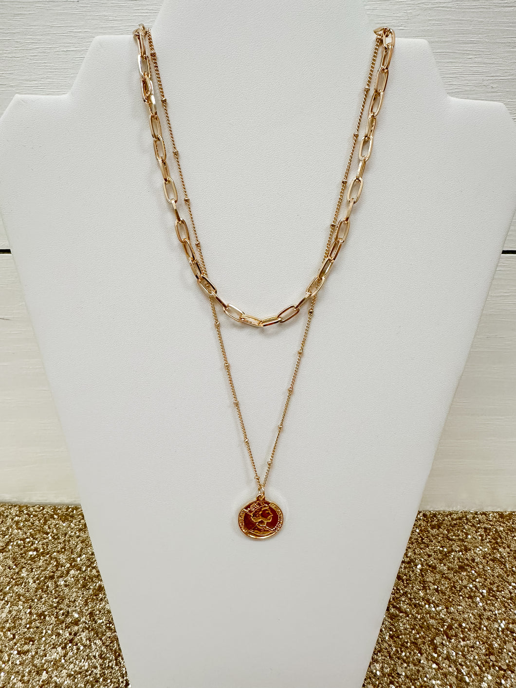 Double Layered Coin Necklace