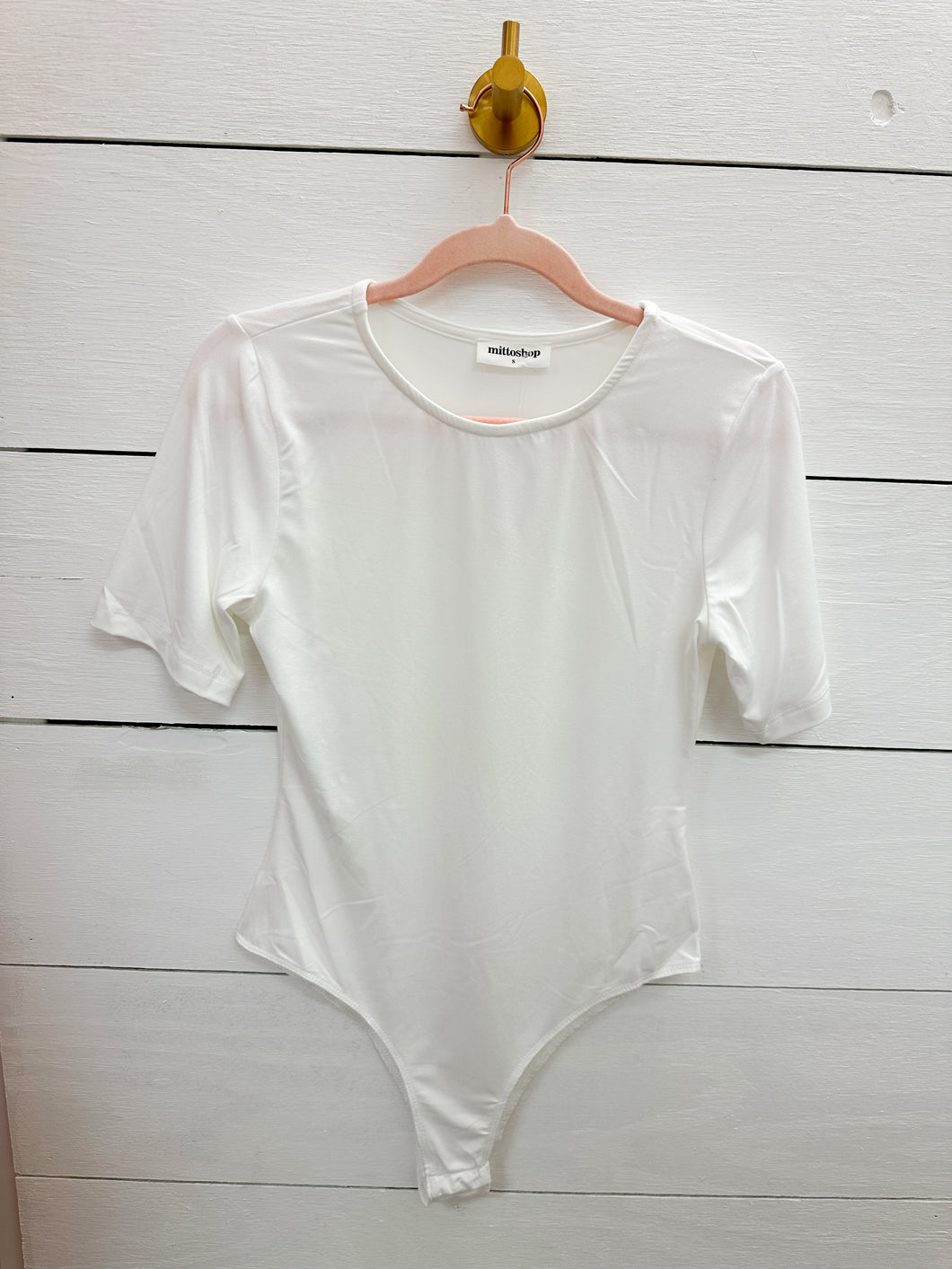 Basic Round Neck Ivory Bodysuit