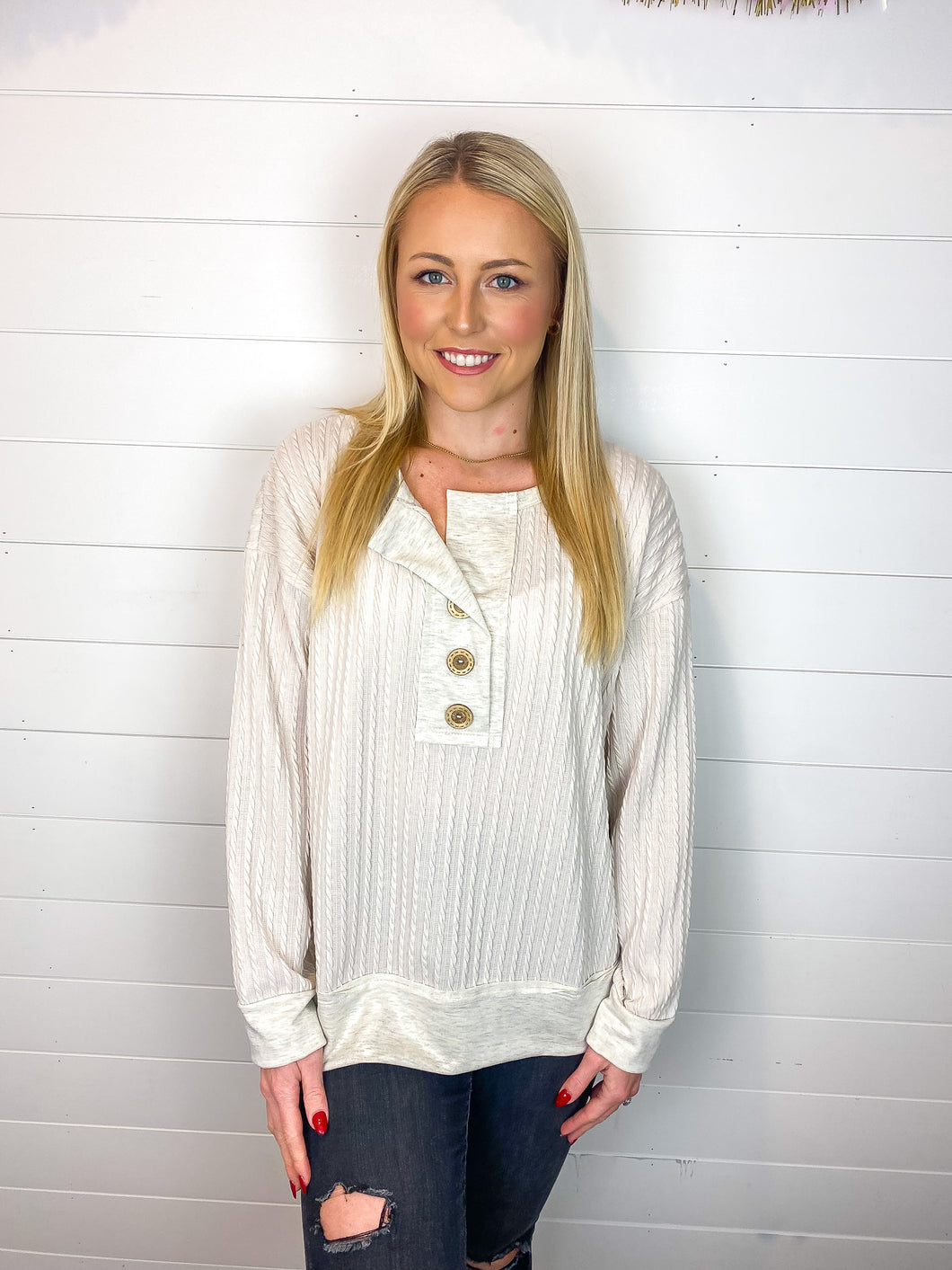 Winter Nights Cable Knit Top